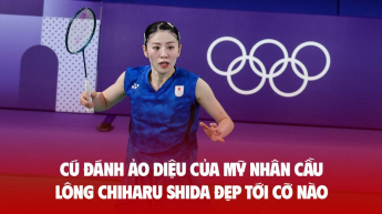 Cú đánh ảo diệu của mỹ nhân cầu lông Chiharu Shida đẹp tới cỡ nào